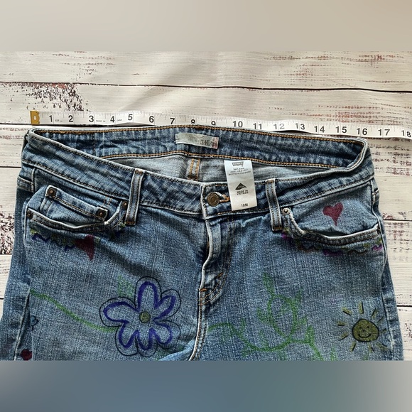 Levi’s 545 low boot cut hippie flower power peace love jeans size 10M - Picture 7 of 7